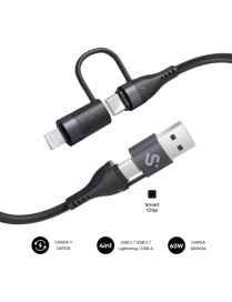 SUBBLIM CABLE TOP 4IN1 60W C-C-L-A 1m