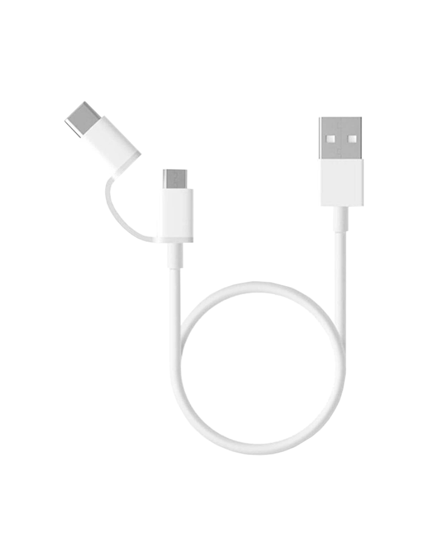 Xiaomi Mi 2-in-1 USB Cable (Micro USB to Type C) 100cm cable USB 1 m USB 2.0 USB A Micro-USB B Blanco