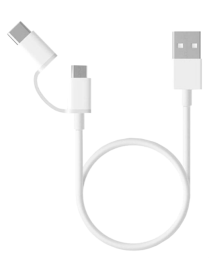 Xiaomi Mi 2-in-1 USB Cable Micro USB to Type C 30cm cable USB 0,3 m USB 2.0 USB A Micro-USB B Blanco