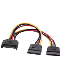 AISENS A131-0353 cable de SATA 0,2 m SATA de 15 pines 2 x SATA de 15 pines Negro, Rojo, Amarillo