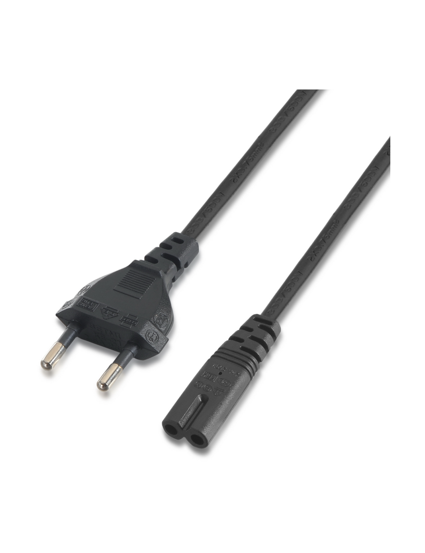 AISENS A132-0173 cable de transmisión Negro 1,5 m CEE7/7 C7 acoplador