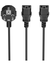 AISENS A132-0865 cable de transmisión 3 m CEE7/7 Acoplador C13 2 x