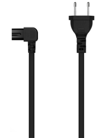 AISENS Cable Alimentación Acodado Forma 8, CEE7/16/M-C7/H, Negro, 1.8M
