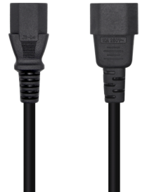 AISENS Cable Alimentación CPU, C13/H-C14/M, Negro, 3.0m