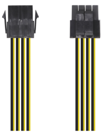 AISENS Cable Alimentación, 8pin/H-4+4pin/M, 30cm