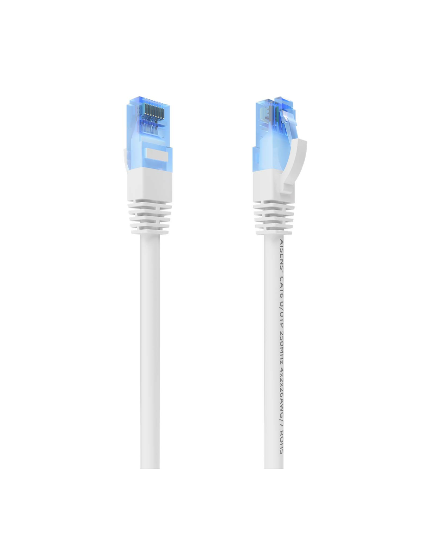AISENS Cable De Red Latiguillo RJ45 Cat.6 UTP AWG26 CCA, Blanco, 7.5 m