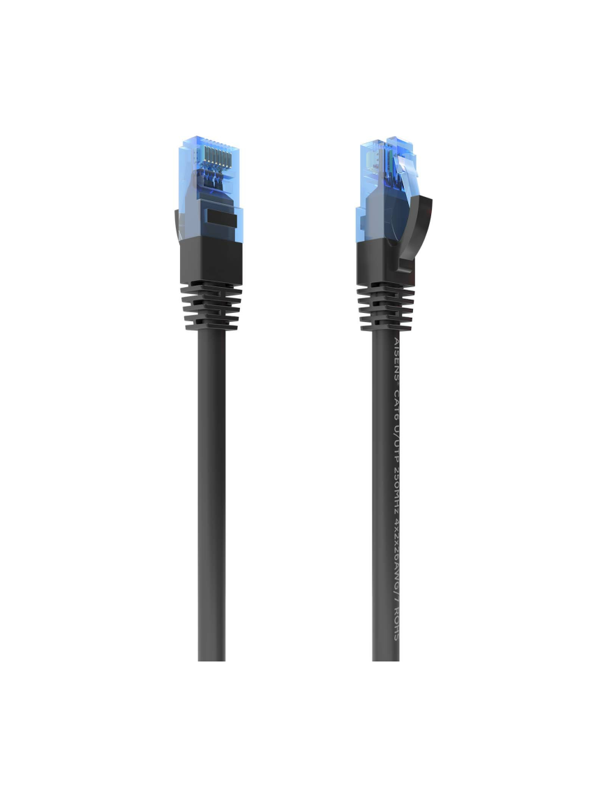 AISENS Cable De Red Latiguillo RJ45 Cat.6 UTP AWG26 CCA, Negro, 3.0 m
