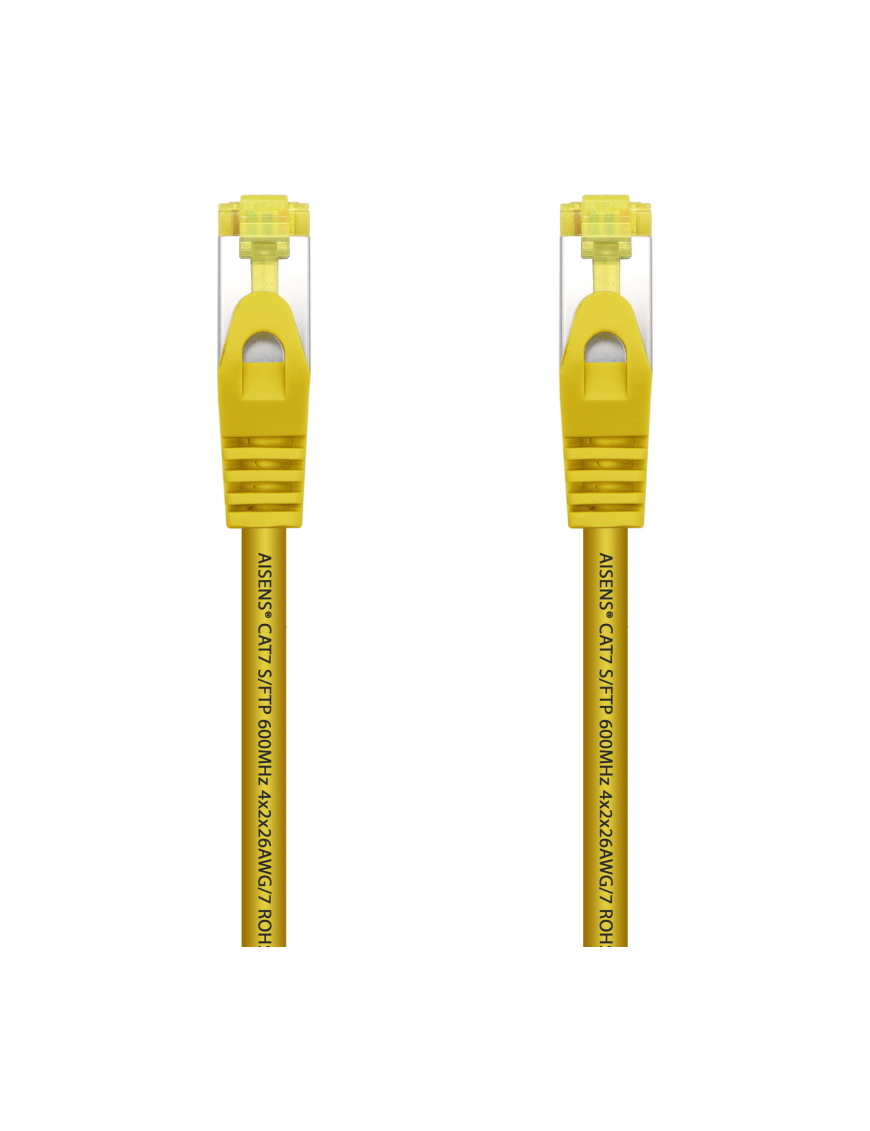 AISENS Cable De Red Latiguillo RJ45 LSZH Cat.7 600 MHz S/FTP PIMF AWG26, Amarillo, 2.0 m