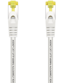 AISENS Cable De Red Latiguillo RJ45 LSZH Cat.7 600 MHz S/FTP PIMF AWG26, Blanco, 2.0 m