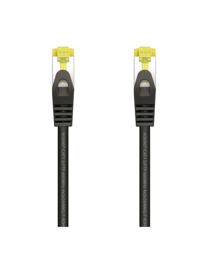 AISENS Cable De Red Latiguillo RJ45 LSZH Cat.7 600 MHz S/FTP PIMF AWG26, Negro, 2.0 m