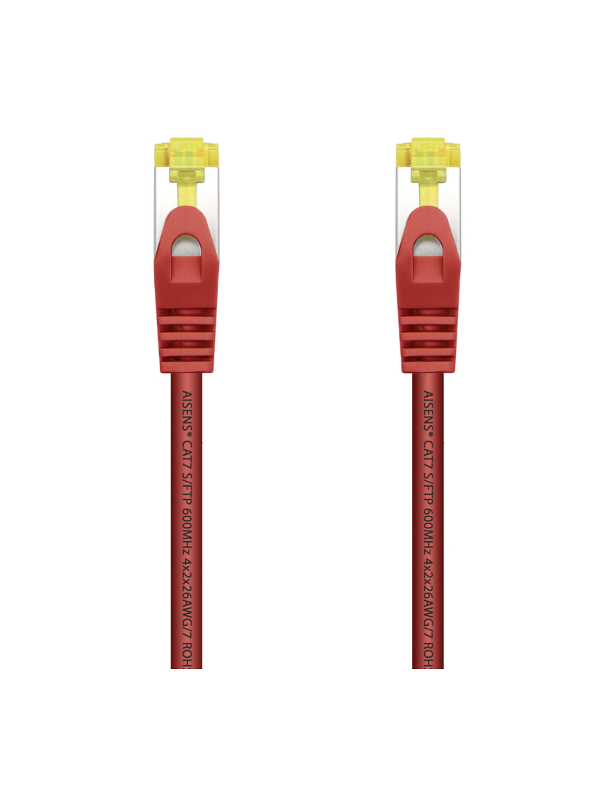 AISENS Cable De Red Latiguillo RJ45 LSZH Cat.7 600 MHz S/FTP PIMF AWG26, Rojo, 25 cm