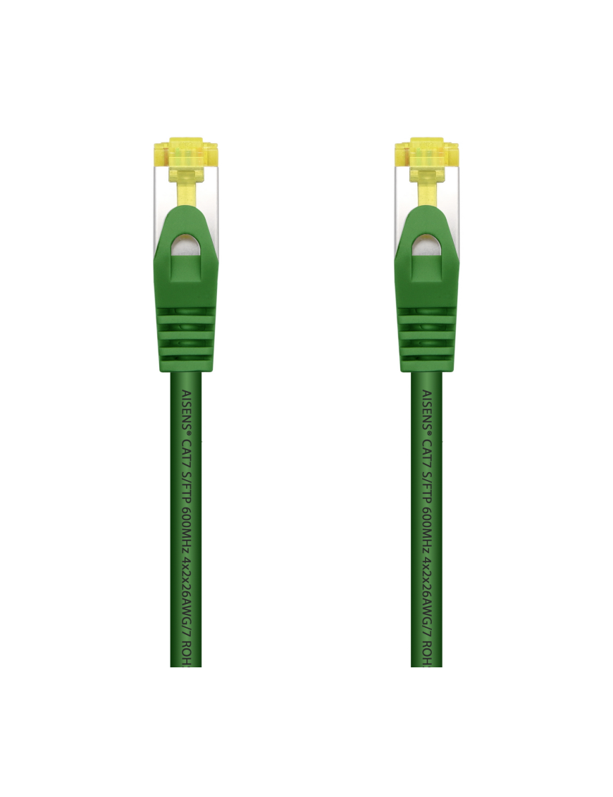 AISENS Cable De Red Latiguillo RJ45 LSZH Cat.7 600 MHz S/FTP PIMF AWG26, Verde, 2.0 m