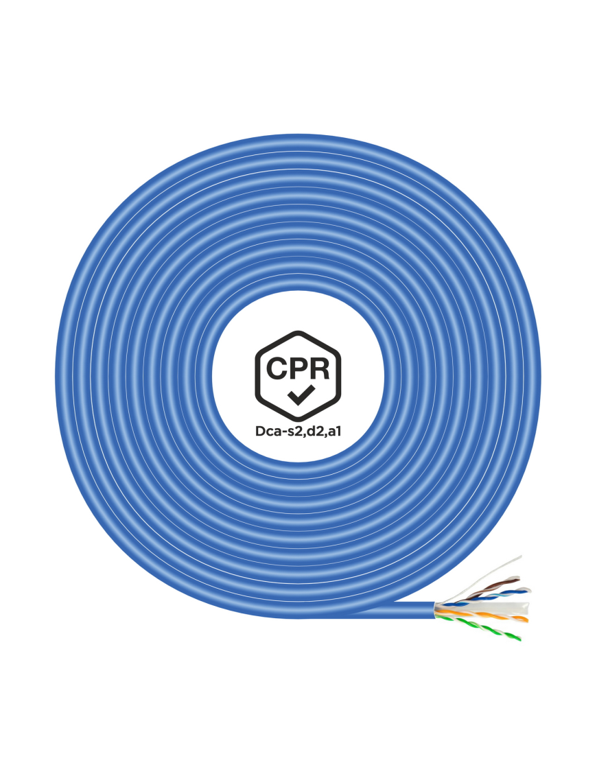 AISENS Cable de Red RJ45 LSZH CPR Dca CAT.6 UTP AWG24, Azul, 100 m