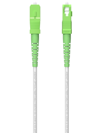 AISENS Cable Fibra Óptica Latiguillo G657A2 3.0 9/125 SMF Simplex CPR DCA LSZH, SC/APC-SC/APC, Blanco, 80 m