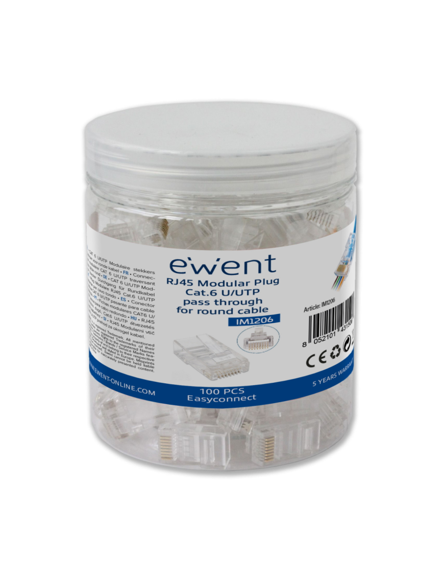 Ewent IM1206 conector RJ-45 Transparente