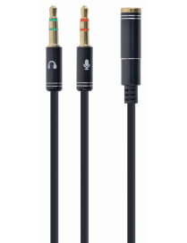 Gembird !Adapter audio stereo 3.5mm mini Jack/4PIN/ cable de audio 0,2 m 3,5mm 2 x 3.5mm Negro
