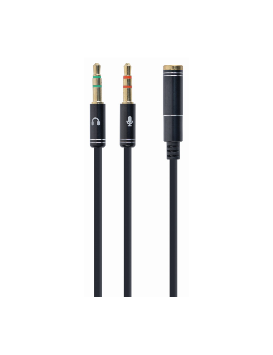 Gembird !Adapter audio stereo 3.5mm mini Jack/4PIN/ cable de audio 0,2 m 3,5mm 2 x 3.5mm Negro
