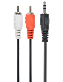 Gembird 1.5m, 3.5mm/2xRCA, M/M cable de audio 1,5 m 3,5mm Negro, Rojo, Blanco