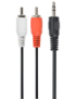 Gembird 2.5m, 3.5mm/2xRCA, M/M cable de audio 2,5 m 3,5mm Negro, Rojo, Blanco