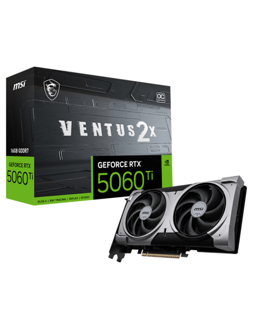 MSI VENTUS GeForce RTX 5060 TI 16G 2X OC PLUS NVIDIA 16 GB GDDR7