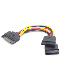 Gembird CC-SATAM2F-01 cable de SATA 0,15 m SATA de 15 pines 2 x SATA de 15 pines Multicolor
