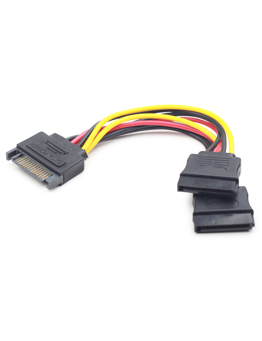 Gembird CC-SATAM2F-01 cable de SATA 0,15 m SATA de 15 pines 2 x SATA de 15 pines Multicolor