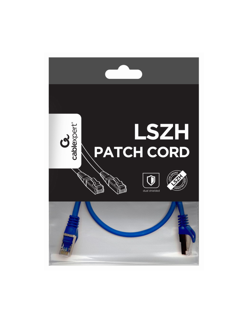 Gembird PP6A-LSZHCU-B-0.5M cable de red Azul 0,5 m Cat6a S/FTP (S-STP)