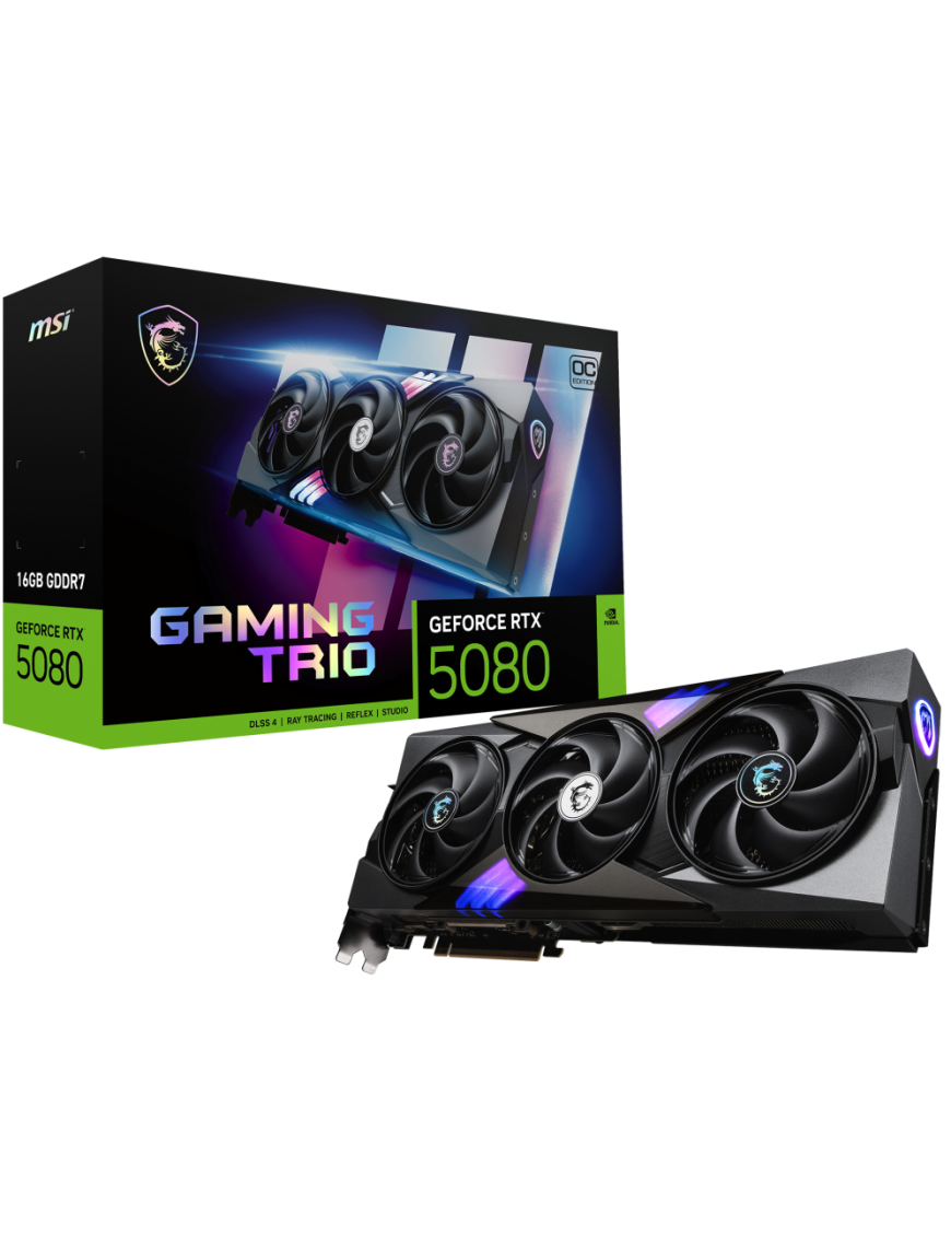 MSI GAMING GEFORCE RTX 5080 16G TRIO OC tarjeta gráfica NVIDIA 16 GB GDDR7
