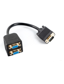 Lanberg AD-0020-BK cable VGA 0,2 m VGA (D-Sub) 2 x VGA (D-Sub) Negro