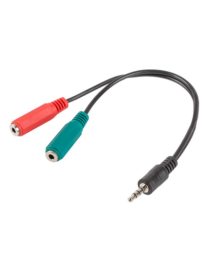 Lanberg AD-0023-BK cable de audio 0,2 m 3,5mm 2 x 3.5mm Negro