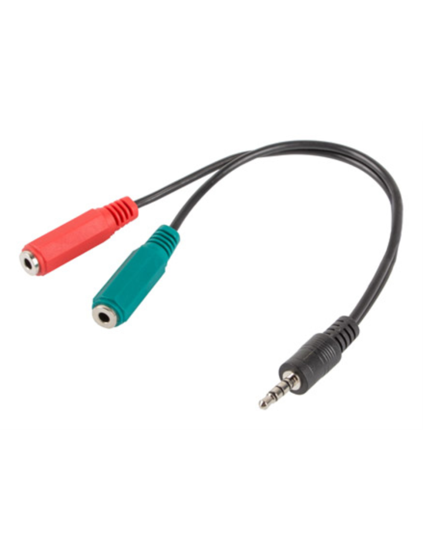 Lanberg AD-0023-BK cable de audio 0,2 m 3,5mm 2 x 3.5mm Negro