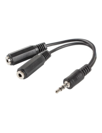 Lanberg AD-0024-BK cable de audio 0,1 m 3,5mm 2 x 3.5mm Negro