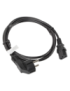 Lanberg CA-C13C-10CC-0018-BK cable de transmisión Negro 1,8 m C13 acoplador CEE7/7