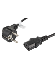 Lanberg CA-C13C-11CC-0018-BK cable de transmisión Negro 1,8 m C13 acoplador CEE7/7