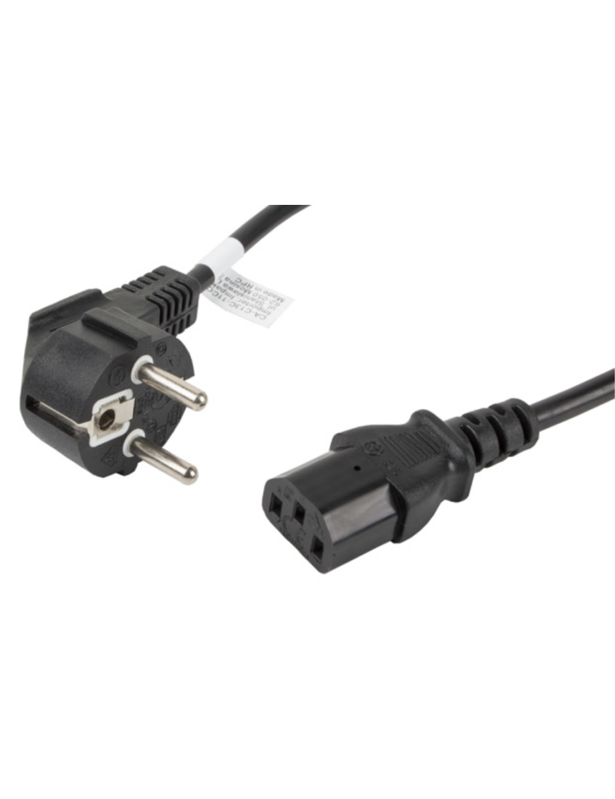 Lanberg CA-C13C-11CC-0018-BK cable de transmisión Negro 1,8 m C13 acoplador CEE7/7