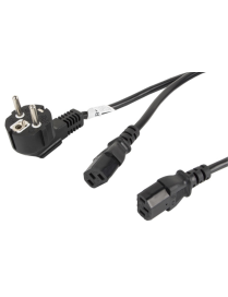 Lanberg CA-C13C-13CC-0018-BK cable de transmisión Negro 2 m C13 acoplador CEE7/7