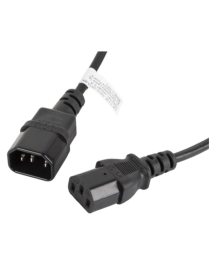 Lanberg CA-C13E-10CC-0018-BK cable de transmisión Negro 1,8 m C13 acoplador C14 acoplador