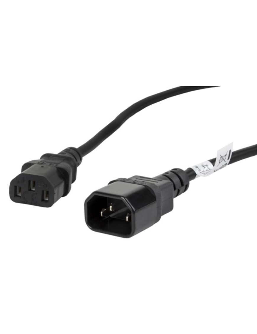 Lanberg CA-C13E-11CC-0018-BK cable de transmisión Negro 1,8 m C13 acoplador C14 acoplador