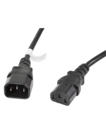 Lanberg CA-C13E-11CC-0030-BK cable de transmisión Negro 3 m C13 acoplador C14 acoplador