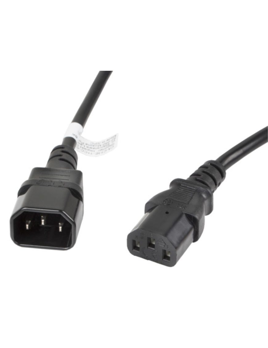 Lanberg CA-C13E-11CC-0030-BK cable de transmisión Negro 3 m C13 acoplador C14 acoplador