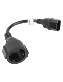 Lanberg CA-C14E-10CC-0018-BK cable de transmisión Negro 0,18 m C14 acoplador