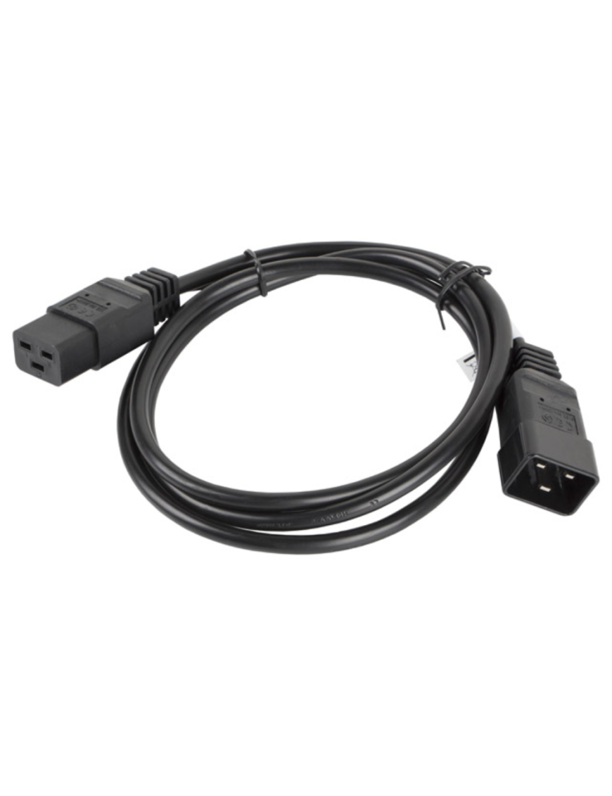 Lanberg CA-C19E-10CC-0018-BK cable de transmisión Negro 1,8 m C19 acoplador C20 acoplador