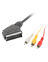 Lanberg CA-EURC-10CC-0018-BK cable EUROCONECTOR 1,8 m SCART (21-pin) 3 x RCA Negro