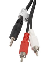 Lanberg CA-MJRC-10CC-0050-BK cable de audio 5 m 3,5mm 2 x RCA Negro