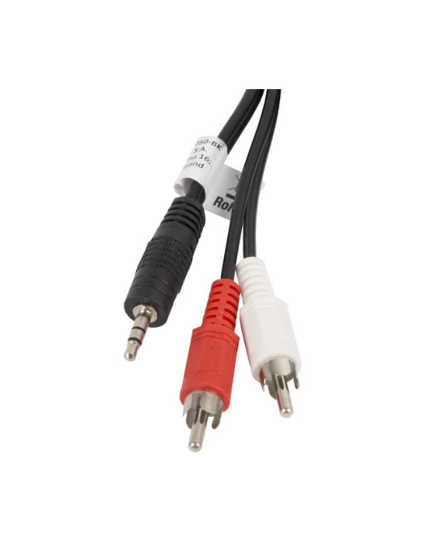 Lanberg CA-MJRC-10CC-0050-BK cable de audio 5 m 3,5mm 2 x RCA Negro