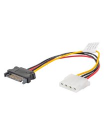 Lanberg CA-SAHD-10CU-0015 cable de SATA 0,15 m Molex (4-pin) SATA de 15 pines Negro, Rojo, Amarillo