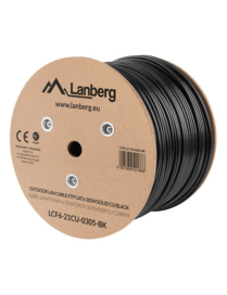 Lanberg LCF6-21CU-0305-BK cable de red Negro 305 m Cat6 F/UTP (FTP)