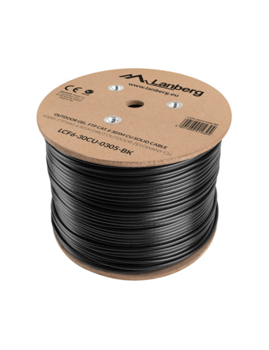 Lanberg LCF6-30CU-0305-BK cable de red Negro 305 m Cat6