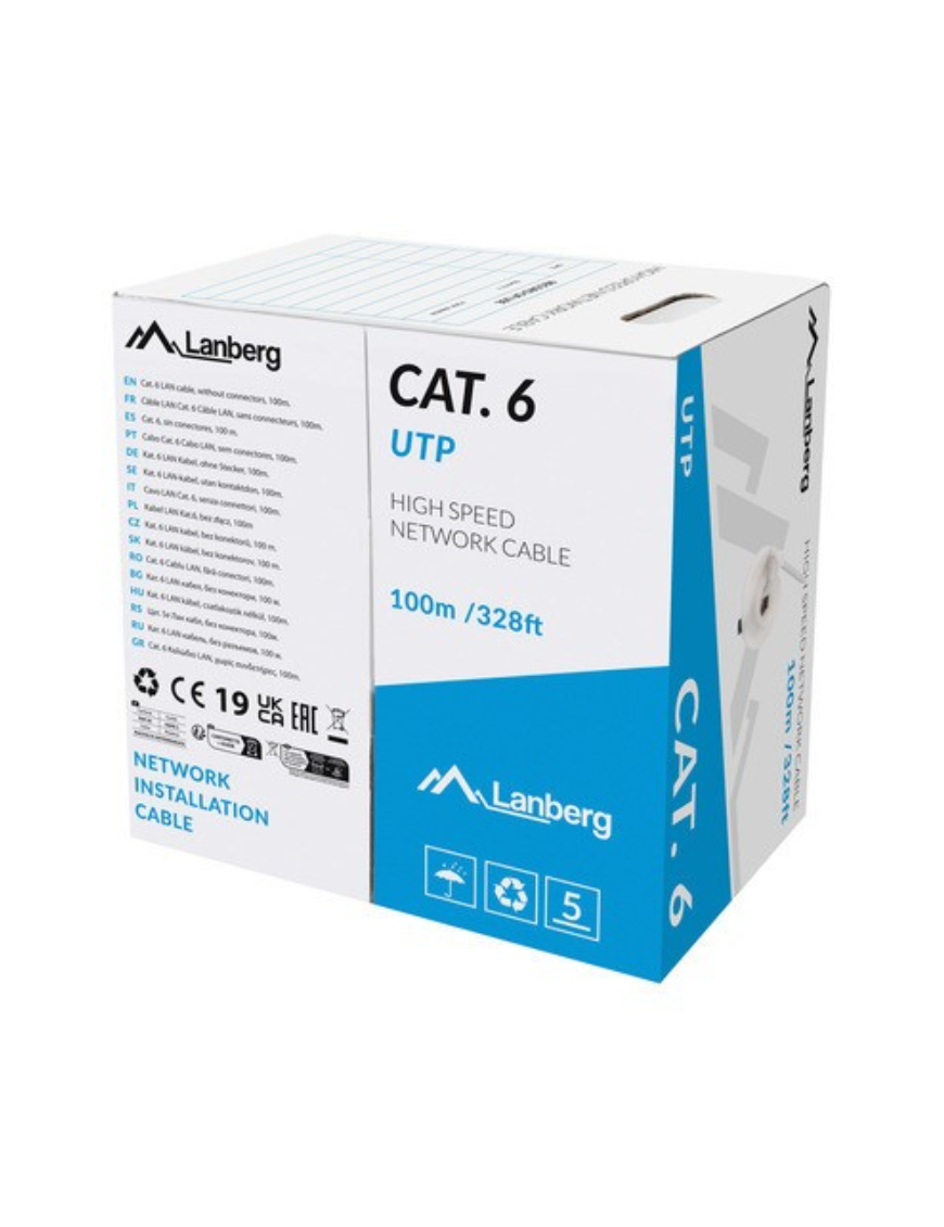 Lanberg LCU6-11CU-0100-S cable de red Gris 100 m Cat6 U/UTP (UTP)