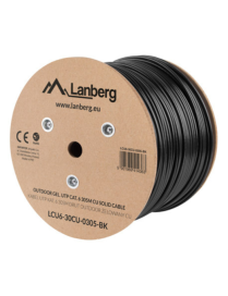 Lanberg LCU6-30CU-0305-BK cable de red Negro 305 m Cat6 U/UTP (UTP)